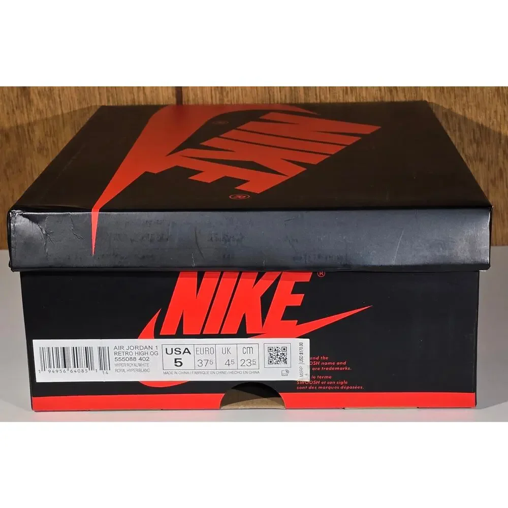 SHOEBOX ONLY - Air Jordan 1 Retro High OG Hyper Royal White 555088-402 Size 5